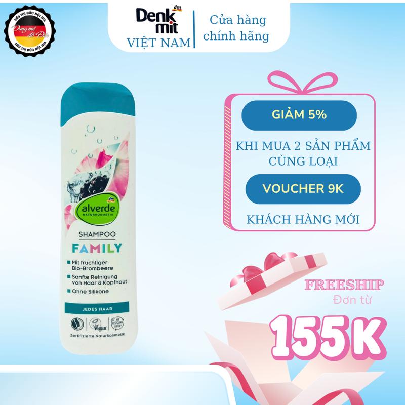 Hàng Đức Dầu gội đầu hữu cơ không silicon tóc khô cả gia đình hương trái cây tươi mát chai 300ml