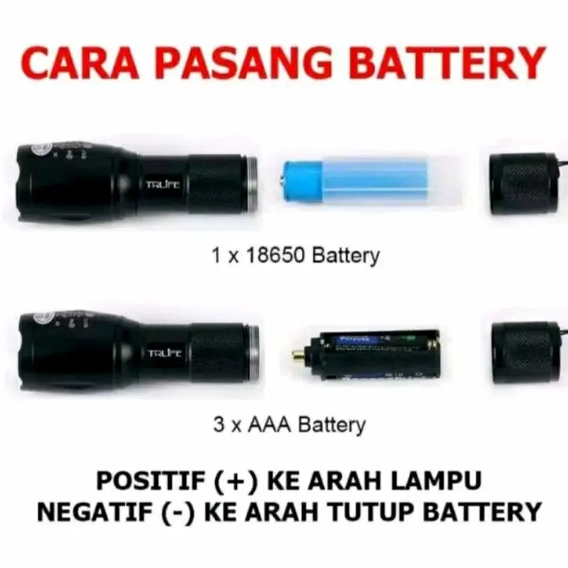 Promo Senter LED Fullset 8000Lumens XML-T6 Super Terang / Senter Camping / Senter Cas Jarak Jauh Wajib Punya Baterai Charger 4