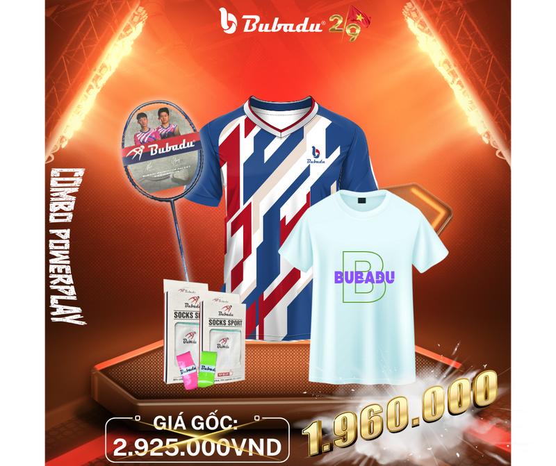   CHÍNH HÃNG BUBADU  POWERPLAY COMBO gồm vợt BUBADU FOREST 1000 PRO áo the light Bubadu áo Bcool Bubadu Tất T24 Bubadu 