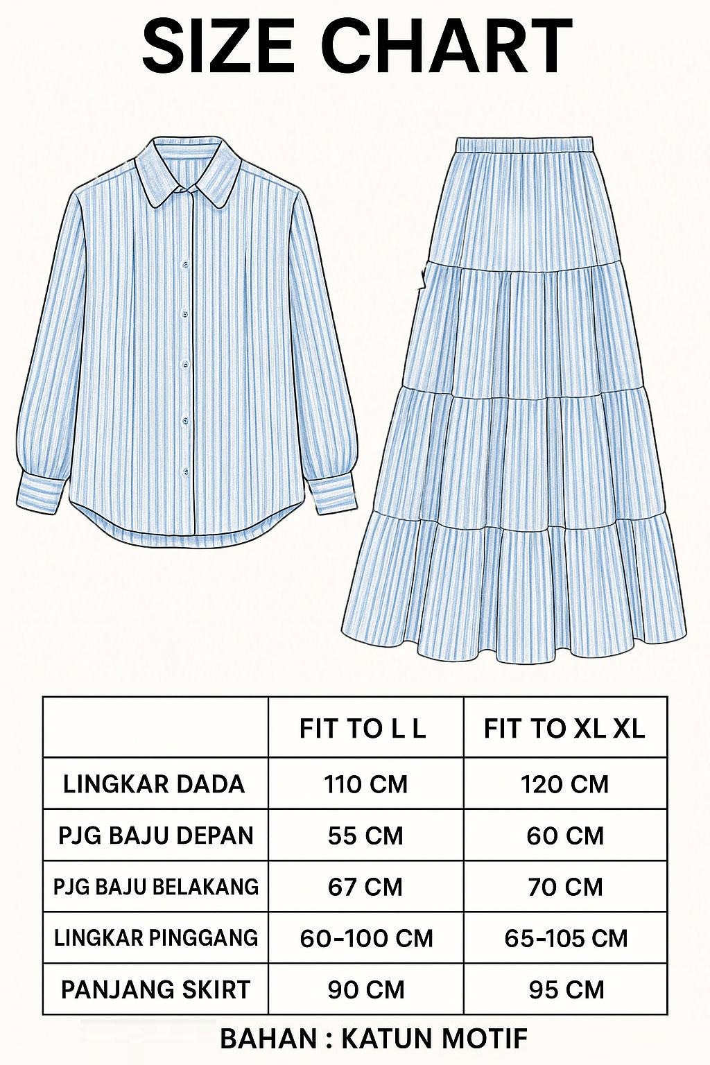 AQILA -  Setelan Rok Ameera Wanita Kekinian One Set Katun Premium Jumbo One set Rok dan Atasan Kekinian New