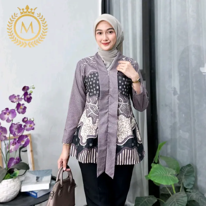 0ATASAN BATIK WANITA MODERN BAJU BATIK KANTOR WANITA COUPLE BATIK NEW HEM BLUS BLOUSE TRENDING INTERNATIONAL COUPLE SERAGAM TERLARIS - Katun 2