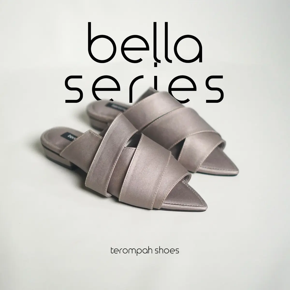 Tarompah Shoes Bella Grey Mules Sandal Wanita