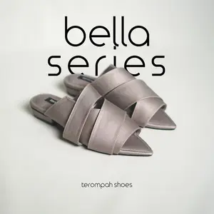 Tarompah Shoes Bella Grey Mules Wanita 2cm