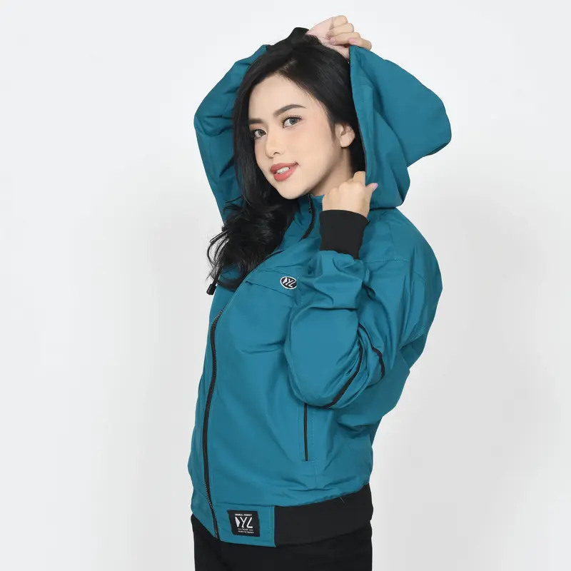 Atasan Wanita Jaket Bolak Balik BB Taslan WP Premium Original Distro Hoxer Polos Parasut Tebal Nyaman Lembut Waterproof   Kantong Keren 5