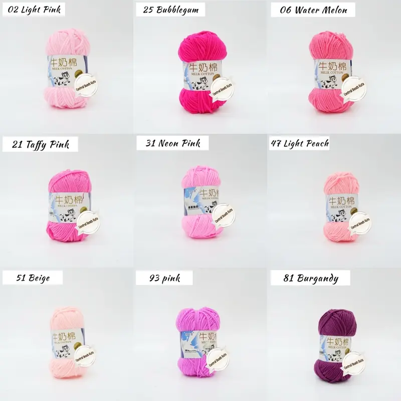 (pcs) BENANG RAJUT MILK KATUN / BENANG RAJUT MILK COTTON  / BENANG RAJUT /CROCHET YARN 3