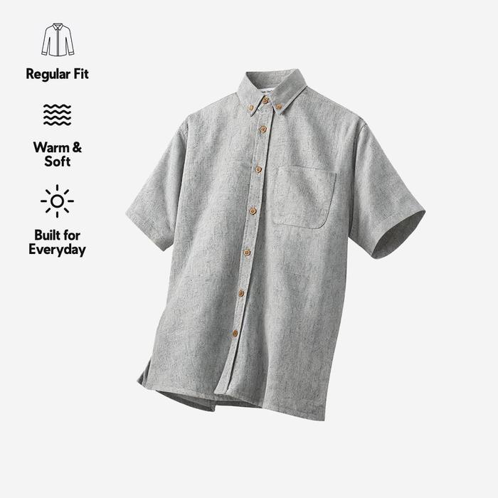 Gambar TENUE Kemeja Flannel Buttondown Lengan Pendek - Solid Soft Grey - M dari Tenue de Attire Kota Administrasi Jakarta Selatan Tokopedia