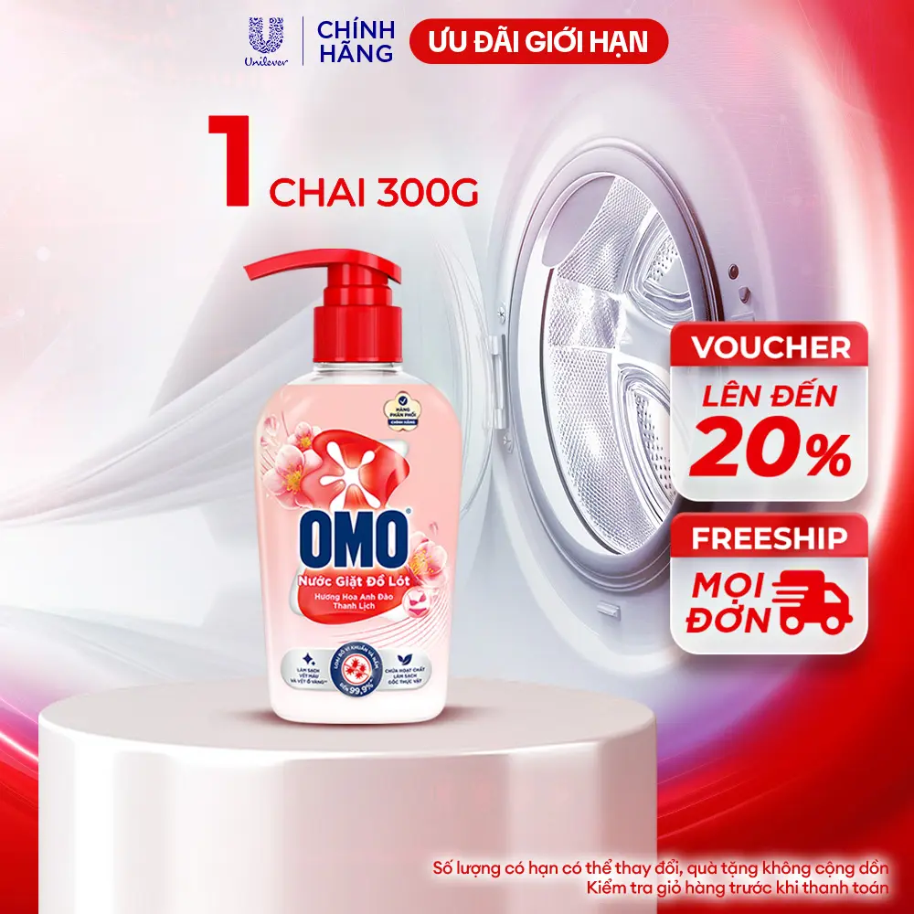 Nước Giặt Đồ Lót OMO Hương Hoa Anh Đào Thanh Lịch 300G [4]