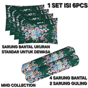 Sarung Bantal Guling Motif Bulan Bintang isi 6pcs 4 Sarung Bantal dan 2 Sarung Guling Termurah dari Kain Katun halus lembut dan tidak luntur