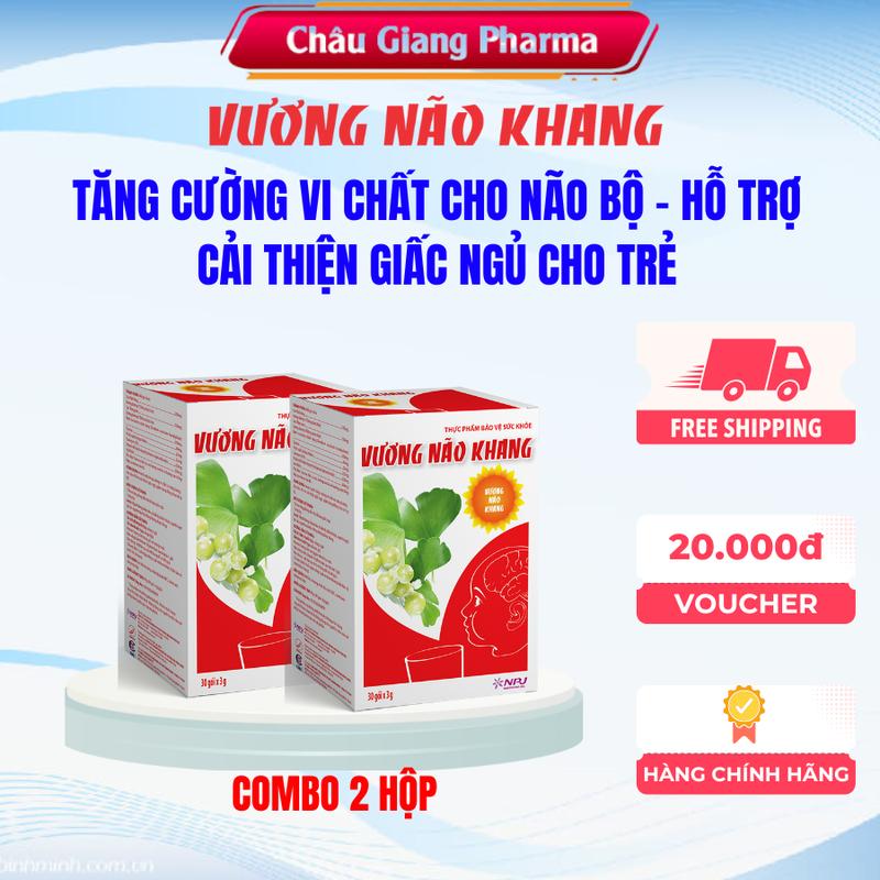 [COMBO 2 HỘP] Cốm Vương Não Khang (30 gói) - hỗ trợ hoạt huyết, tăng cường vi chất cho não, hỗ trợ cải thiện giấc ngủ.