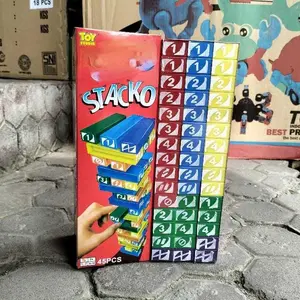 Permainan Balok Susun 0149 |  Keluarga Menyusun Balok Susun Menara Block mainan