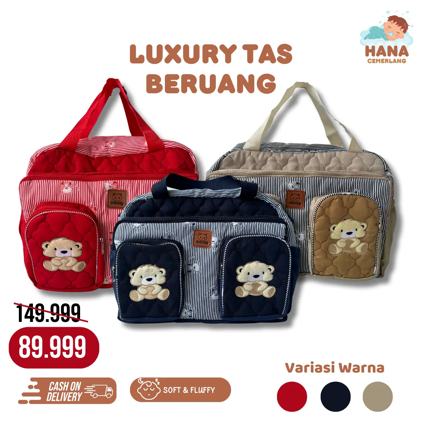 LUXURY TAS BESAR BERUANG crossbody ( ros"m baby ) bags bayi bag