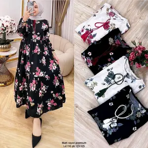 MIDI MELISA MOTIF BUNGA VIRAL Rayon Diamond