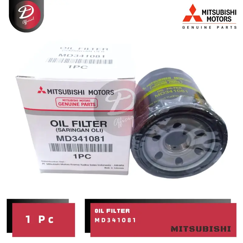Oil Filter Saringan Filter Oli Mitsubishi Lancer Evo 3 Evo 4 Cedia Dangan Galant V6 Galant V6-24 Hiu Kuda Bensin Exceed Grandia Diamond Xpander Outlander Mirage T120ss L300 Bensin MD341081 Asli Original Mitsubishi 100% Genuine Parts MKSi KTB 2