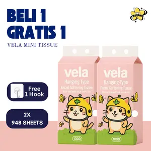 [2 PAK] VELA MINI TISSUE GANTUNG 3 PLY 948 SHEETS  Tissue Halus Tissue Minyak Tissue Serbaguna Tissue Mobil Tisu Wajah Ibu Dan Anak Tissue Lucu Tissue Murah Tisu Tebal Tissue Best Seller Tisu Rumah Tangga Tissue Promo Tisu Murah [BISA COD]