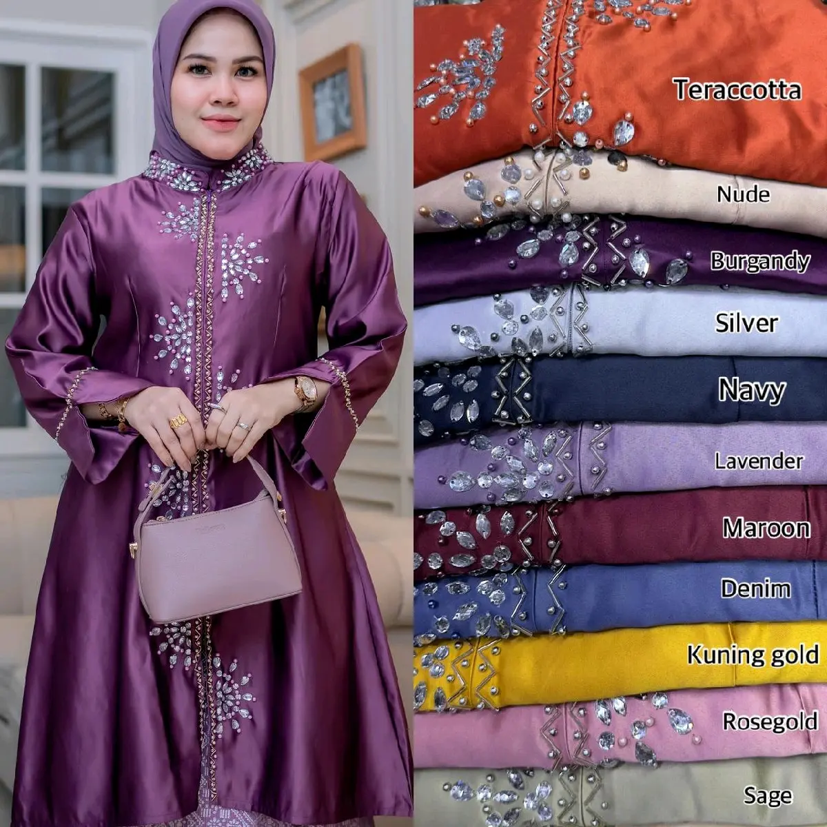 set kebaya luna payet/kebaya seragaman/kebaya bu hajat/kebaya wanita