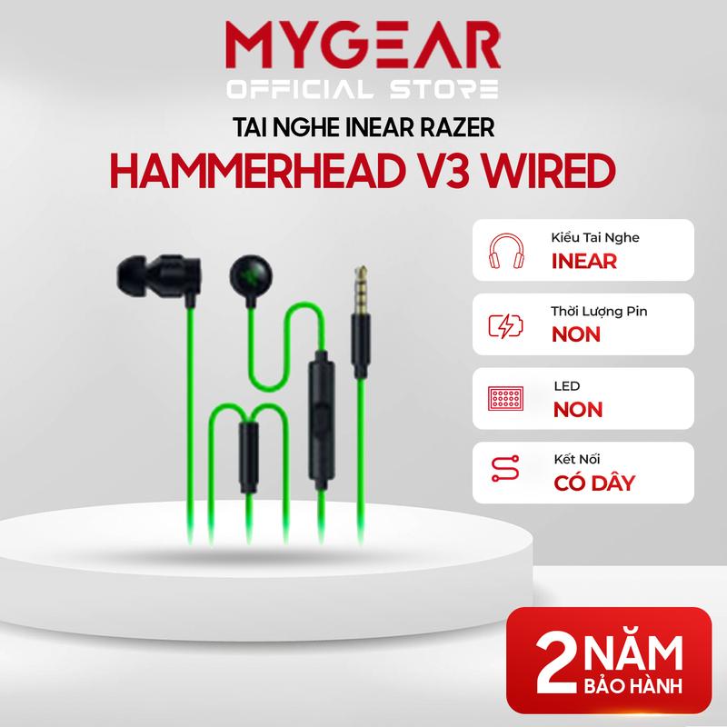 Tai Nghe Nhét Tai Razer Hammerhead V3 Wired Đen - Chính Hãng