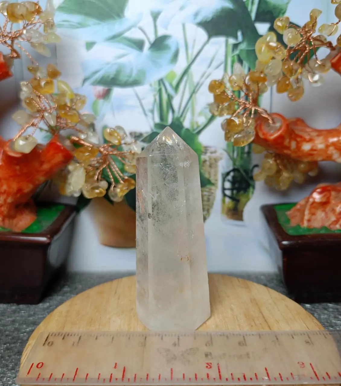 Tower Natural Clear Quartz Pointer (4) Asli batu alam