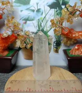 Tower Natural Clear Quartz Pointer (4) Asli batu alam