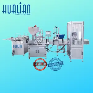 LP-800 Rotary Bottle Feeder with Piston Quantitative Filling DG-4 and Automatic Twist Cap Capping Machine PC-400