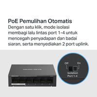Gambar Mercusys MS106LP 6-Port 10/100Mbps Desktop Switch with 4-Port PoE+ Metal - MS106LP dari STAR17 COM Kota Administrasi Jakarta Selatan 5 Tokopedia