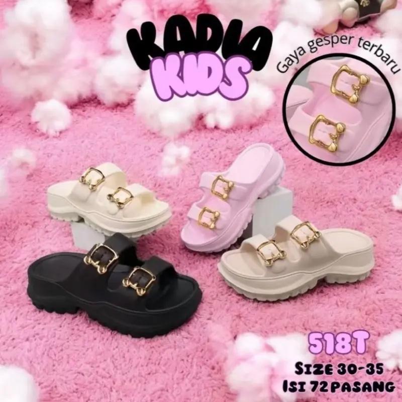 [Promosi] KADIA! Sandal Wanita Wedges & Sandal Selop Tinggi Anak Tanggung 5-10 Tahun Karet Kekinian Antislip Empuk Ringan Premium - Wanita Wedges EVA Jelly & Anak Kode 518T Tinggi 5cm