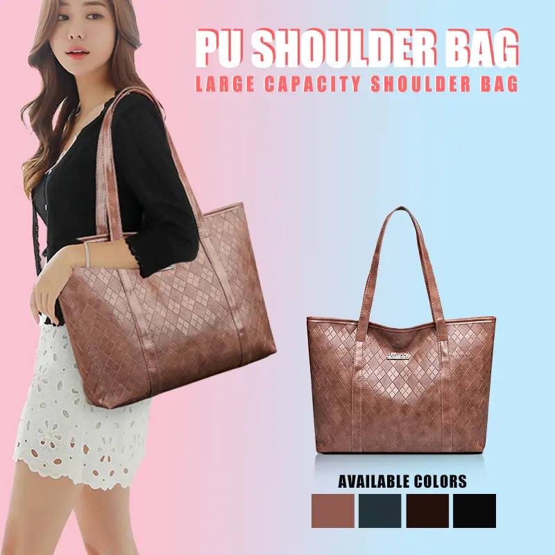 1314 big bag glossy pu leather bag large capacity shoulder bag for women
