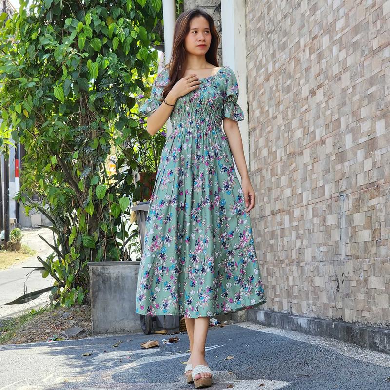 BEFA - Long Dress Canda Double Ruffle Terlaris Casual Panjang 4