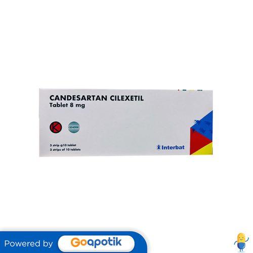 CANDESARTAN CILEXETIL INTERBAT 8 MG BOX 30 TABLET
