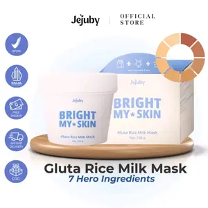 ArkhaKosmetik - Jejuby Gluta Rice Milk Body Mask Masker Perawatan