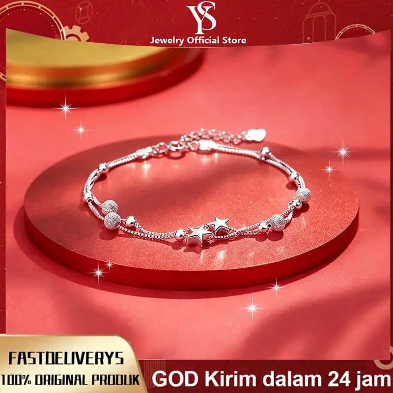 Gelang | Gelang Perak 925 Anti Karat yang Bisa Diatur | Cocok untuk Hadiah Pacar Wanita
