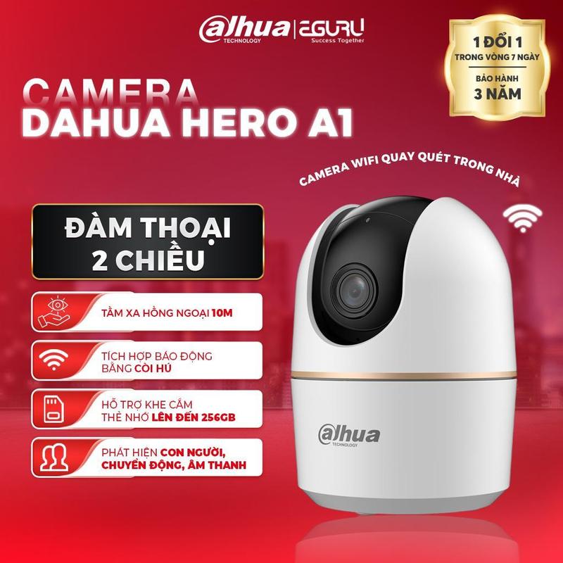   DEAL SỐC  Camera Wifi trong nhà Dahua Hero A1 Độ phân giải 2MP 3MP 4MP 5MP  I Xoay 360 độ Camera an ninh CCTV Đàm Thoại 2 Chiều | Bảo hành 3 Năm 