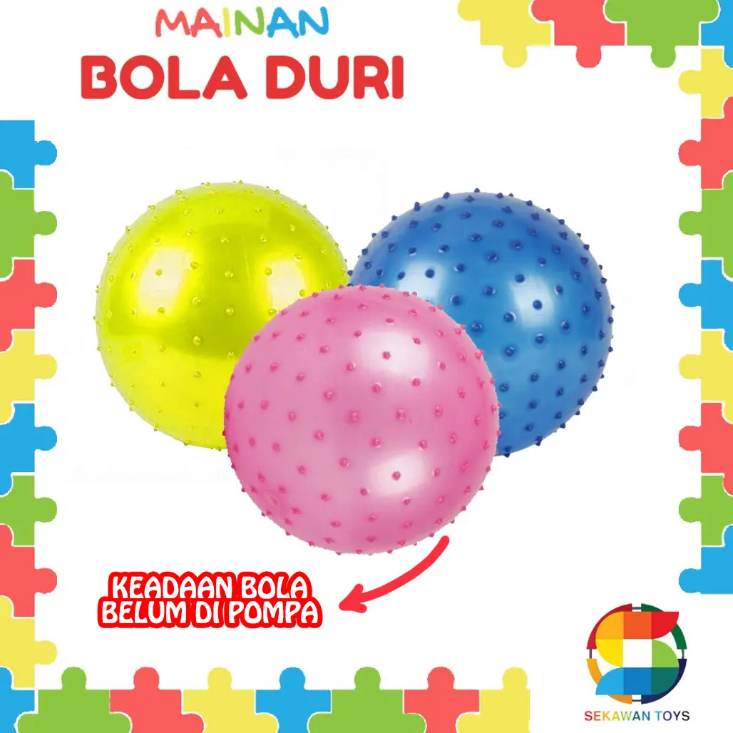 Mainan Edukasi Anak Bola Karet Duri Warna-Warni  BD20