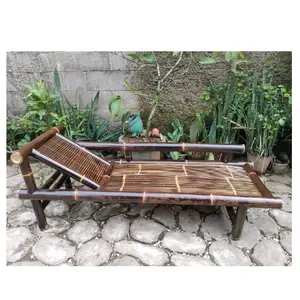 Kursi bambu hitam, bale bambu santai ukuran 175x60 Pengiriman hanya khusus wilayah Jabodetabek