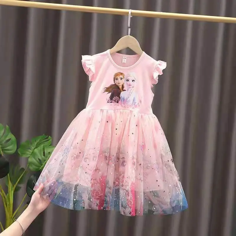 Girls Dress New Frozen Elsa Dresses Cotton Sequins kids Princess Skirt elegant Children party dress
