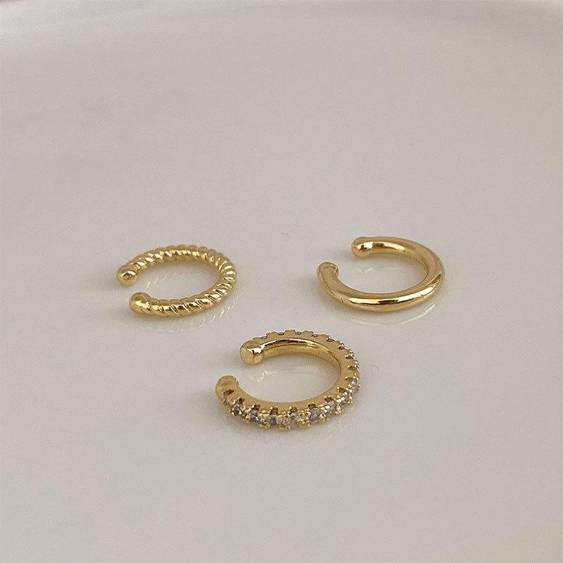 Kẹp Tai Kim Cương, Dành Cho Nữ, Giá Cả Phải Chăng, Thiết Kế Sang Trọng, Bộ Ba Mảnh, Kẹp Xương Tai, Hoa Tai, Thích Hợp Cho Tai Không Xỏ Lỗ, Phong Cách Mới 2024 6
