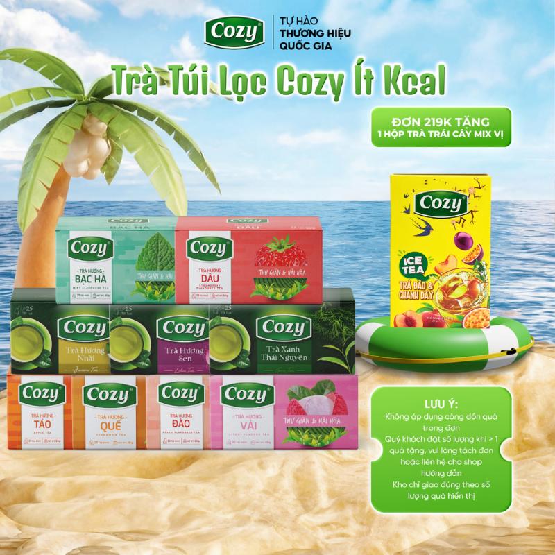 TOP Trà Túi Lọc Cozy Các Vị, Trà Ô Long, Xanh, Nhài, Gừng, Hồng Trà, Sen, Đào,…