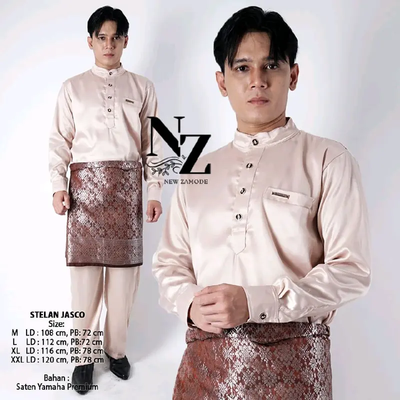 SETELAN TELUK BALANGA BAJU TANGAN MANSET DAN CELANA FREE SONGKET 6