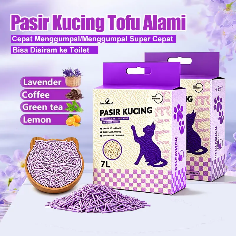 helluva Pasir Kucing Tofu 7L  PasirKucing Soya / Cat Tofu Litter/ Pet Litter Sand  Odor ControlMulticolor untuk Anjing dan Kucing