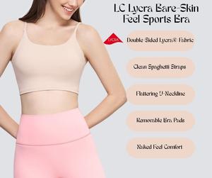 LC Lycra Bare-Skin Feel Sports Bra – Summer Fitness Tank Top for Women, Wearable as Outerwear, Strappy Backless Design, Yoga Bra and Activewear Top [YA35]