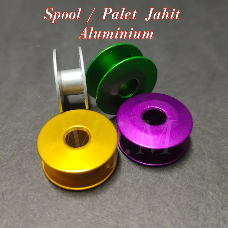 BOBBIN / SPOOL / SPULL / PALET MESIN JAHIT ALUMINIUM JARUM 1 ( PUTIH / 40264A ) ( Hijau / 272152AG ) (UNGU / 272152AZ ) (KUNING / 272152AY ) 0