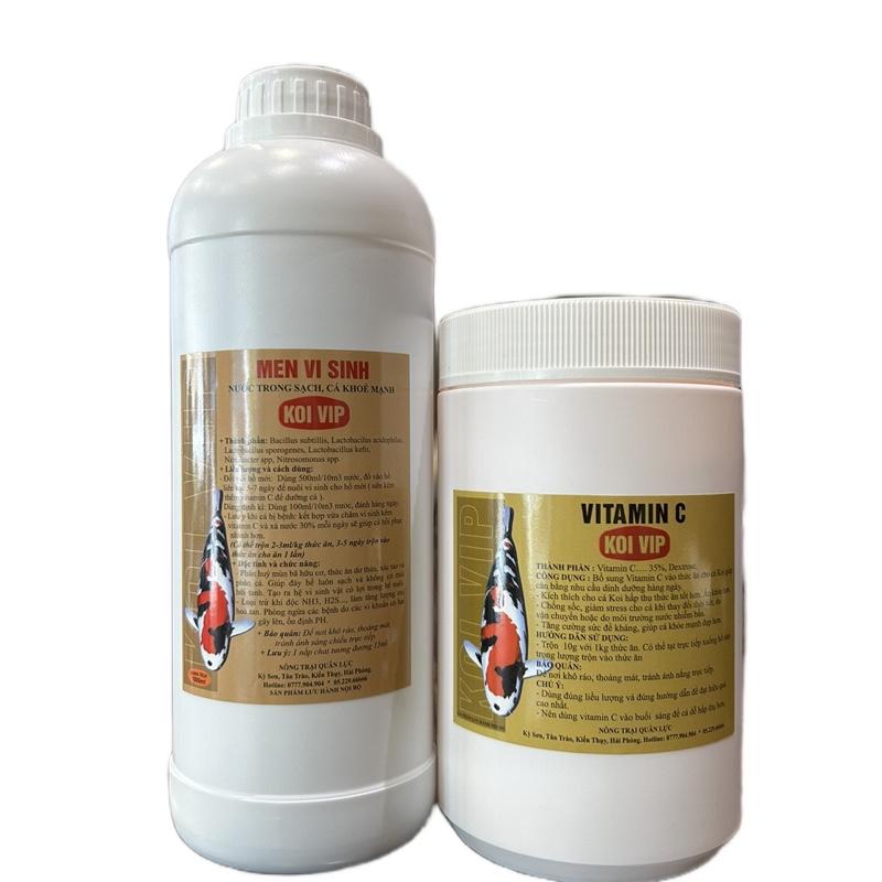 Bộ đôi vi sinh và vitamin C dưỡng cá. Chăm sóc sức khoẻ cá Koi