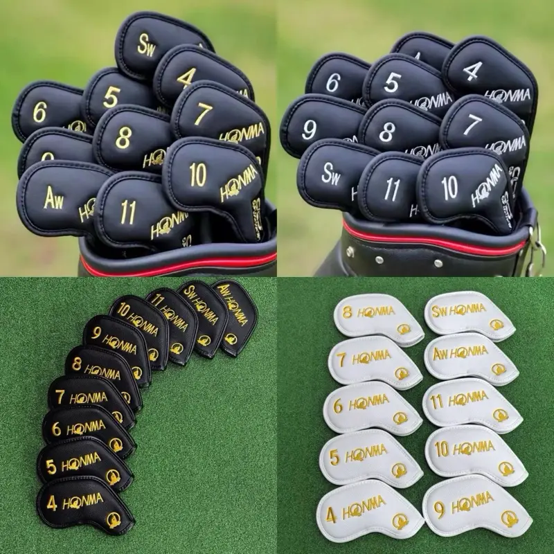 Honma Golf Iron Set Magnetic Headcover PU Sarung Pelindung Stik Golf Iron Leather Full Set 10 Pcs