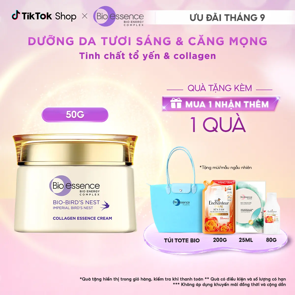 Kem Dưỡng Bio-essence Dưỡng Da Săn Mịn Rạng Ngời Bio-Bird’s Nest Collagen Essence Cream 50g