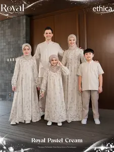 Sarimbit Terbaru 2026 Ethica Royal Pastel Cream - Lebaran Series 2026 - Busana Muslimah Original Ethica Rabbani Rauna Rahnem Nibras Sarimbit Terbaru 2026