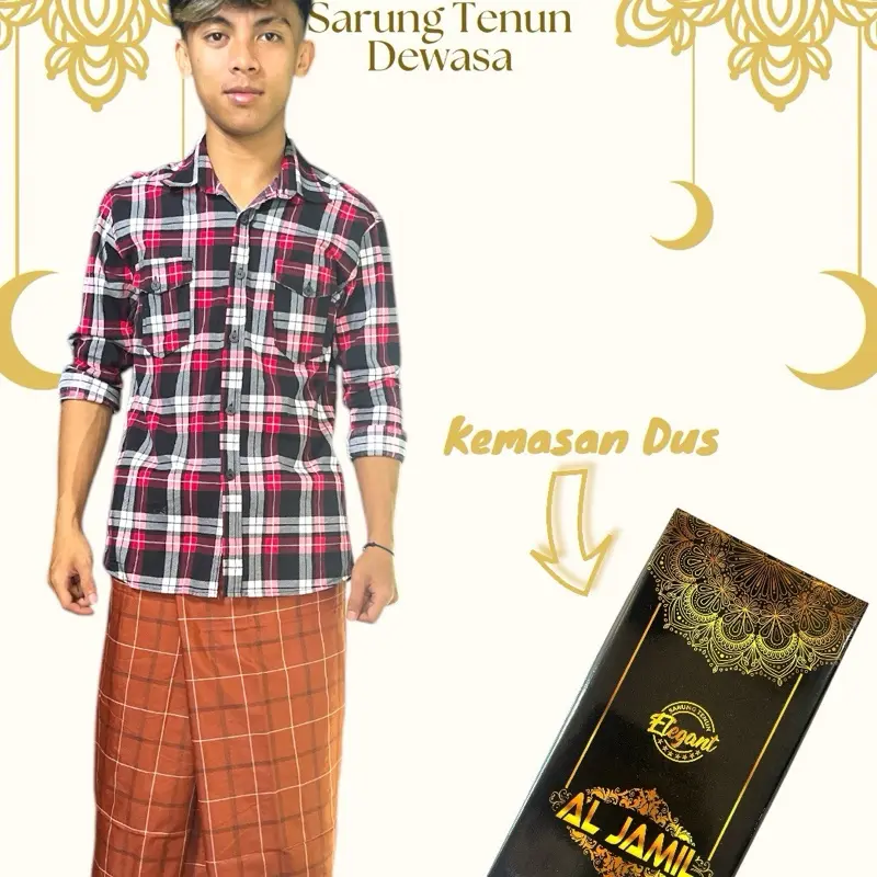 SARUNG tenun pria kemasan Dus Dewasa lembut motif donggala laki laki Muslim sarung lebaran 0