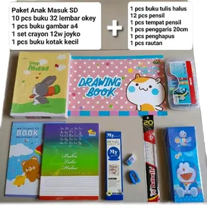 Paket alat tulis Paket anak SD Masuk Sekolah Pensil Buku Penghapus
