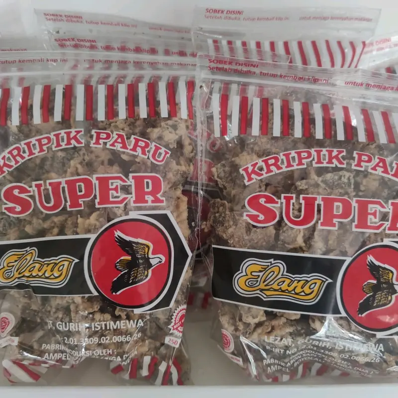 Keripik Paru Sapi Super Cap Elang Kemasan 250gr 0