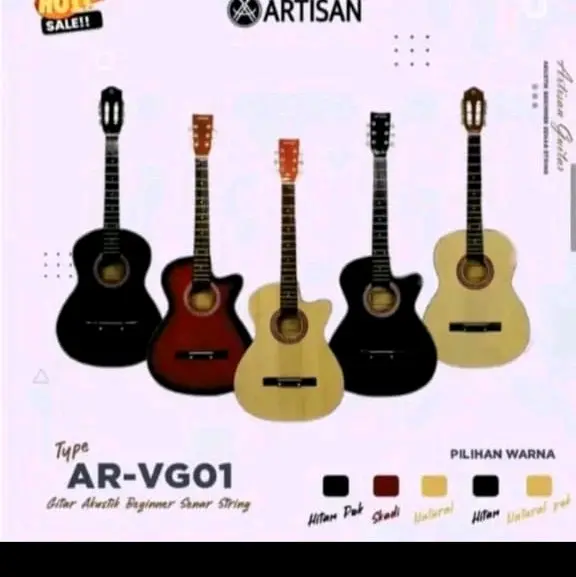[ REALL 1SET USA CAP SIAP PAKAI PAKET NGEBULL ] Gitar Mini Akustik Tanam Besi Beginner AR - VTS9 Senar String Guitar Via Cod 2