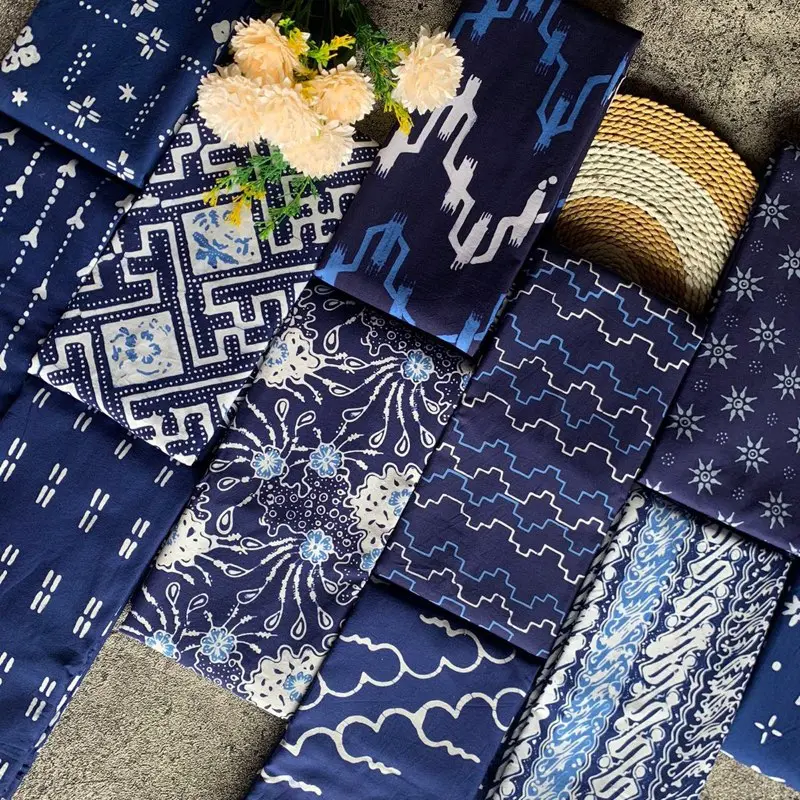 Sarung santri putri Batik cap 2 warna kombinasi Navy biru katun premium halus nyaman dipakai Kain Tebal