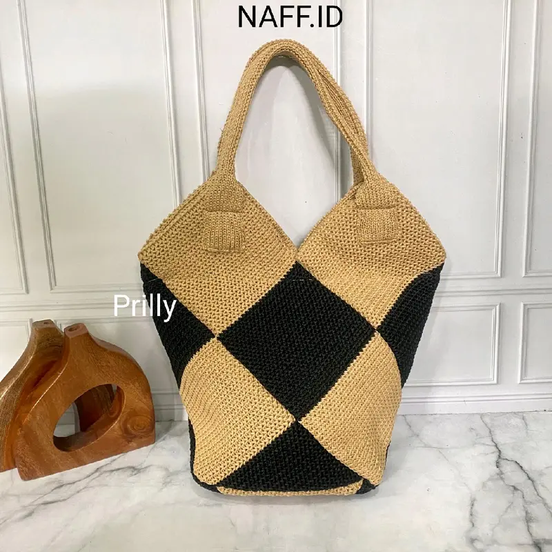 NAFF.ID-"Prilly" Totebag/ Tas Tengteng Rajut / Tas Rajut Tangan /Top Handle Bag 6